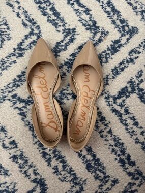 Sam Edelman Nude Patent D'Orsay Pointed Toe Flats